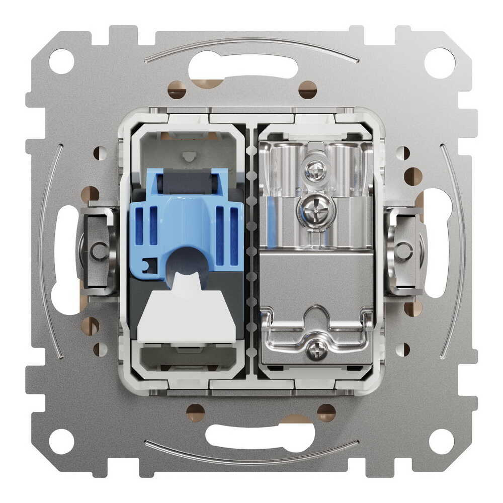 Розетка Schneider Sedna Design бежевая компьютерная RJ45 Cat. 6 UTP + TV ( SDD112469T )